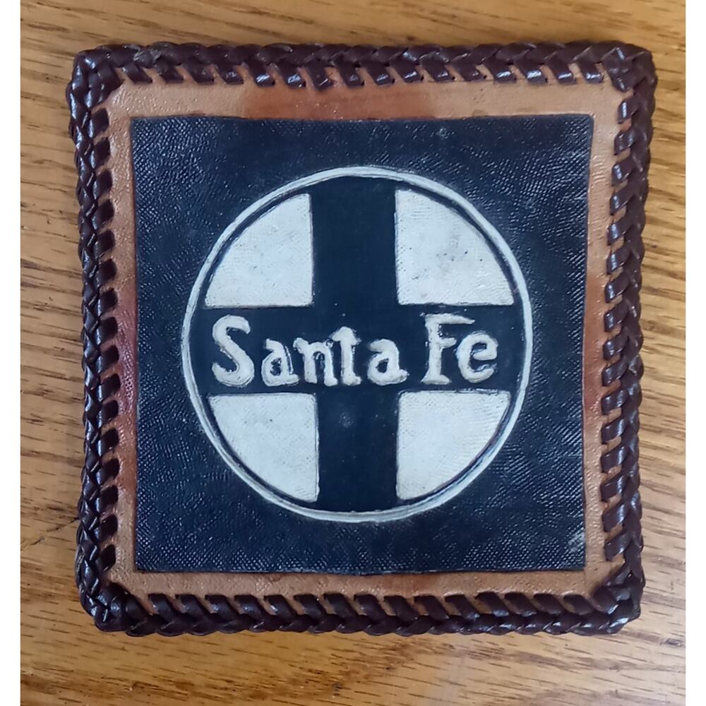 Santa Fe - Leather railroad patch 4in X 4in Fast Shipping